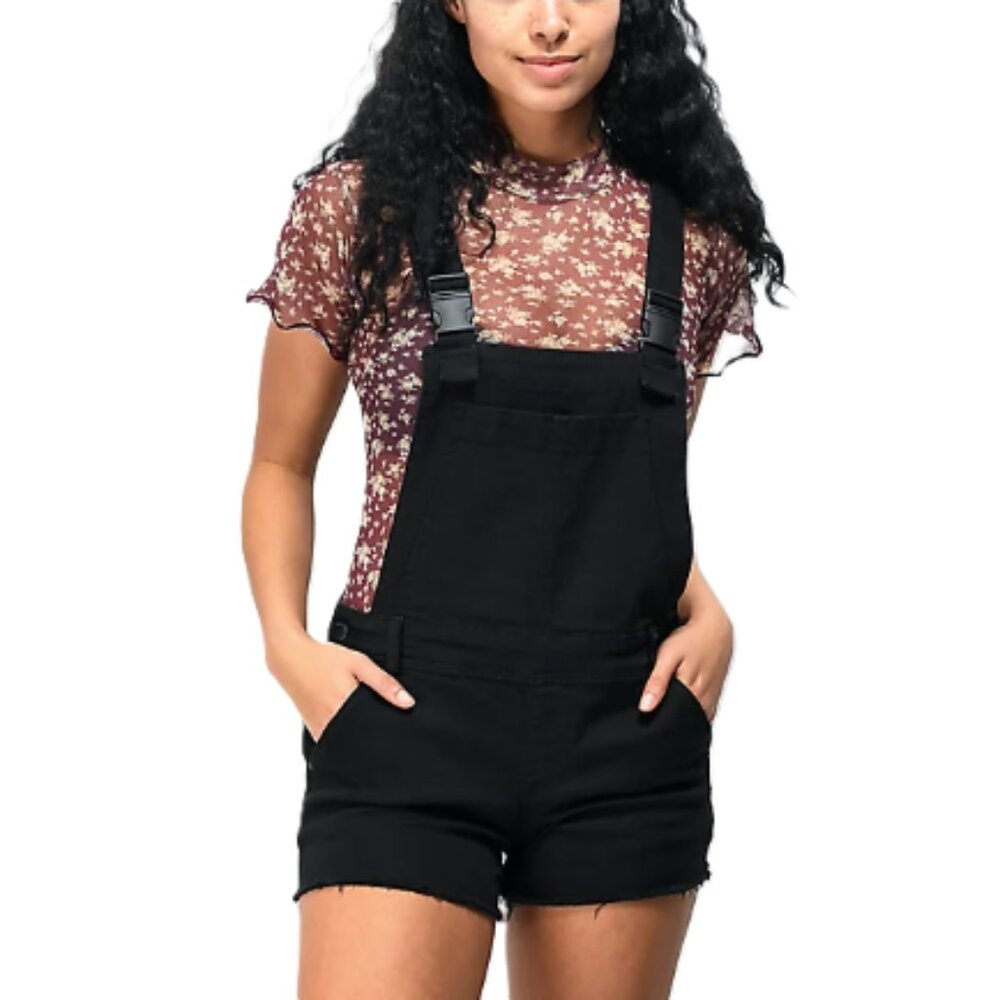 NWT Empyre Cora Black Utility Buckle Shortalls Overall Shorts Size 5 Utility